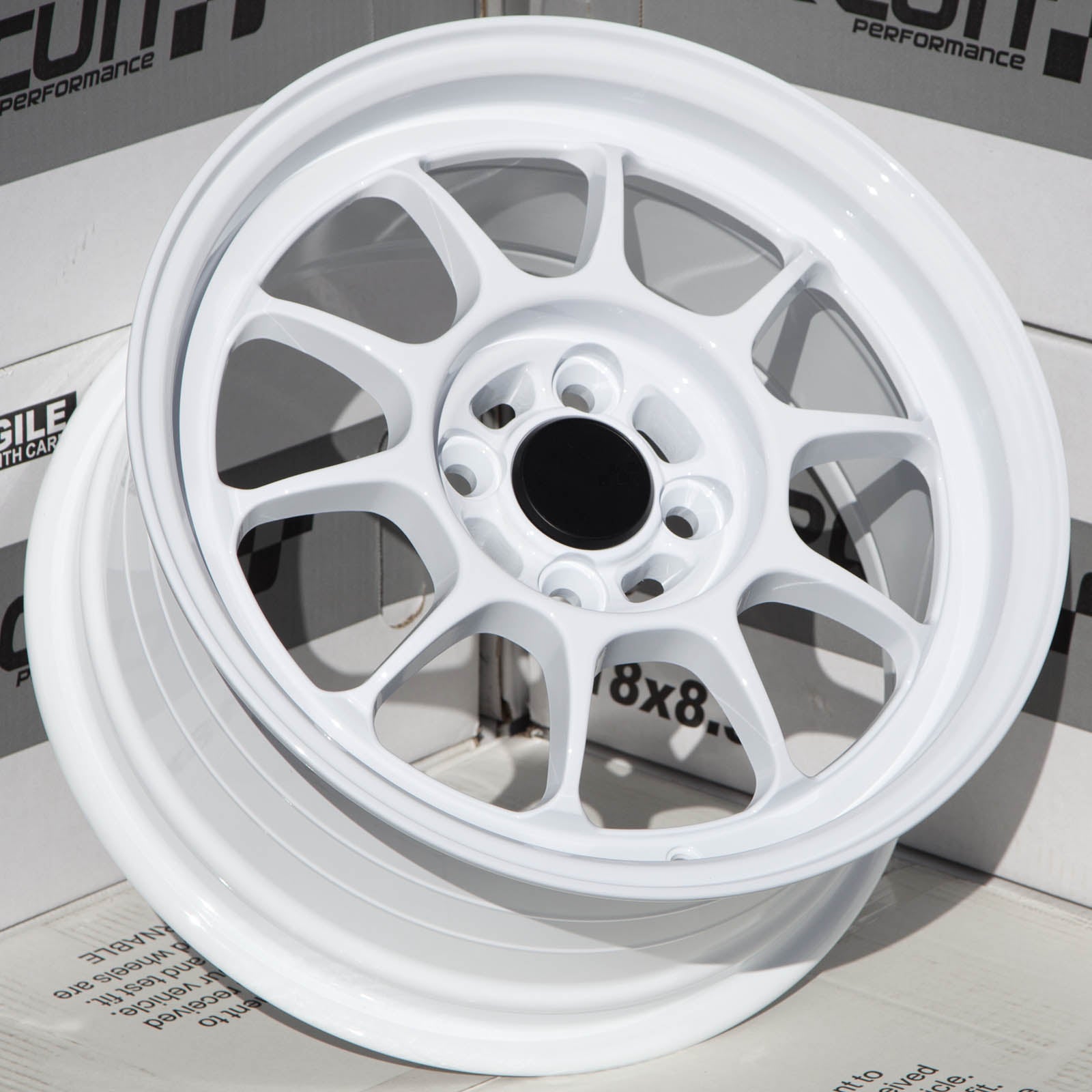 Circuit Performance CSF9 15x7 Gloss White 4x100 [+35mm](set of 4)